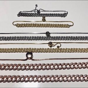 WOMENS CUBAN CHAIN NECKLACES AND BRACELET SETS